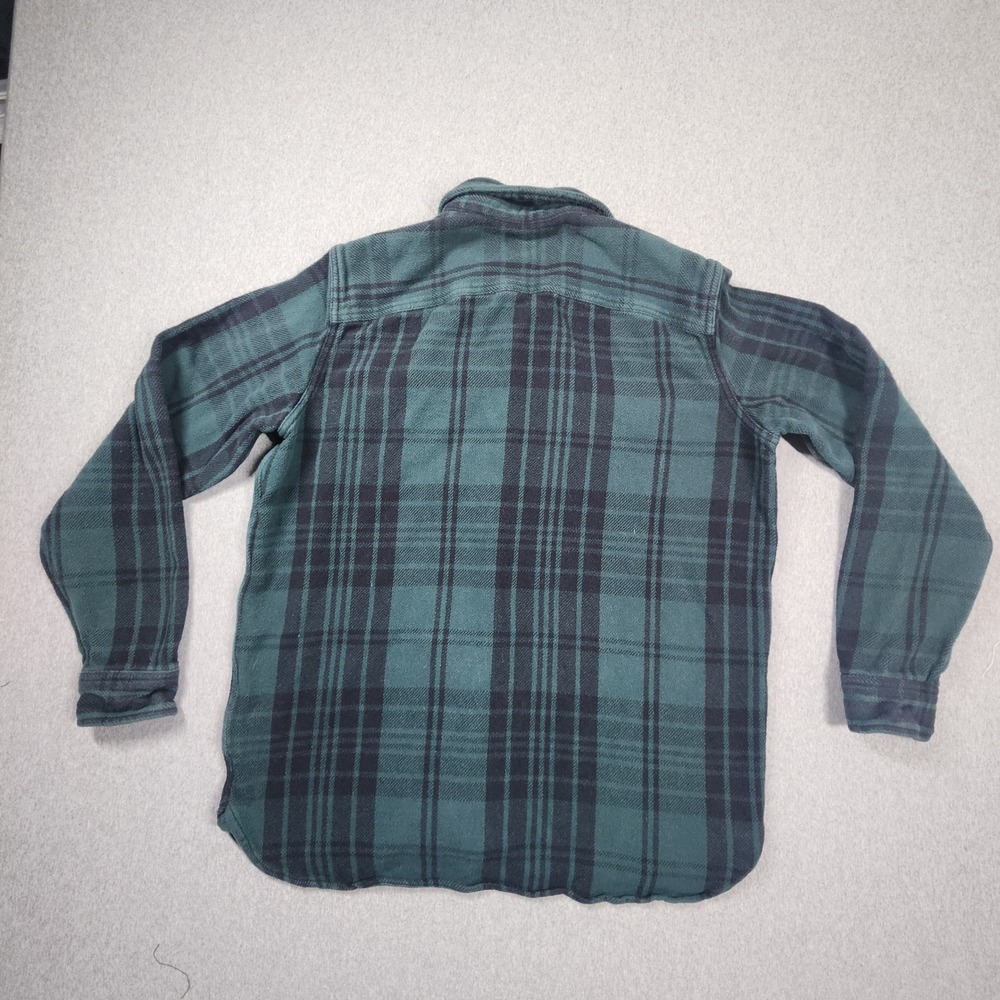 Gap Flannel Shirt Mens Large Green Good Plaid Standard Fit Cotton Button Down - Picture 5 of 6